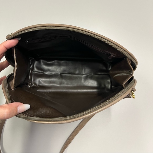 Artbag Vintage Dome Leather Taupe Crossbody Bag Made in Italy - Picture 12 of 16